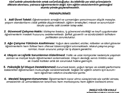 Öğretmen Destek Manifestosu